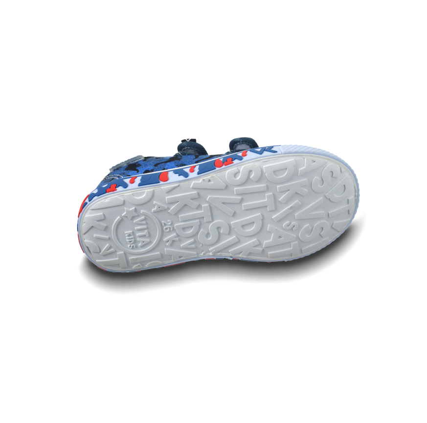 Zapatos Vita Kids Velcro Doble Azul Niño HB
