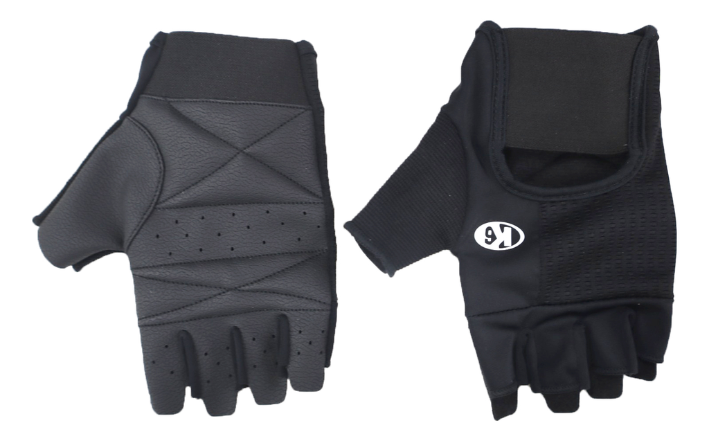Guantes de Entrenamiento K6 Fitwave Cuero Negro y Blanco