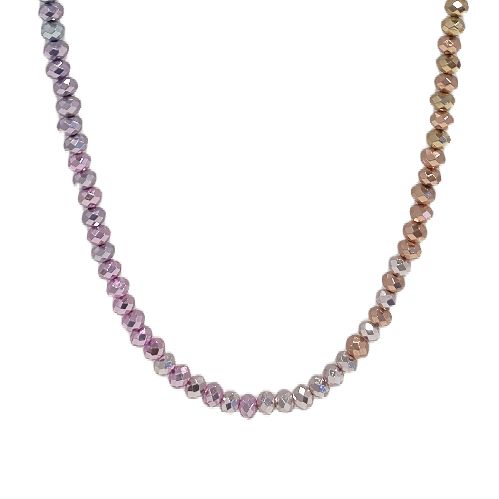 Collar Largo de Cristales Metalizados Multicolor Cavara