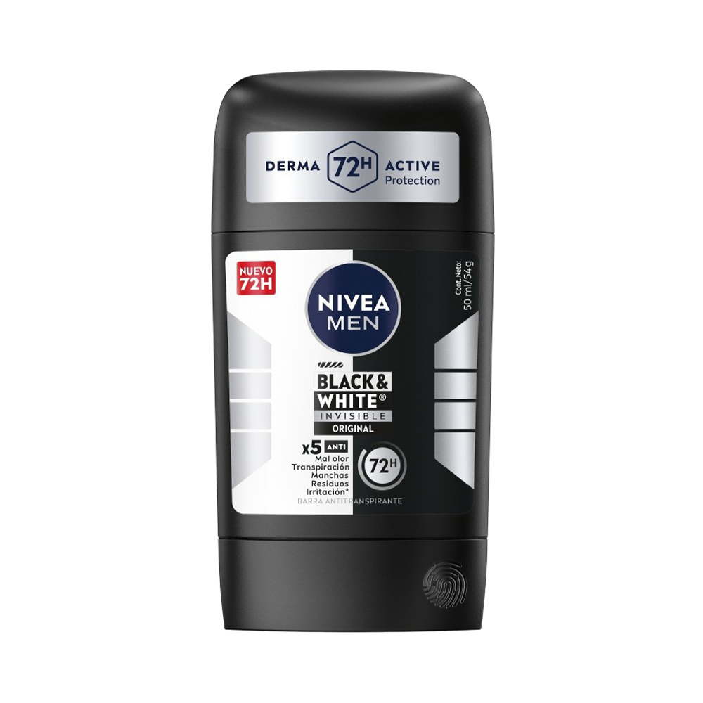 Desodorante en Barra Men Nivea Black & White Invisible Clear 50 gr
