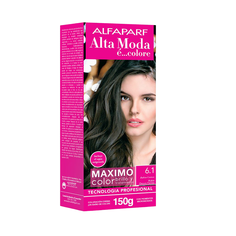 Tinte Alfaparf Kit 6.1 Rubio Oscuro Cenizo 150gr