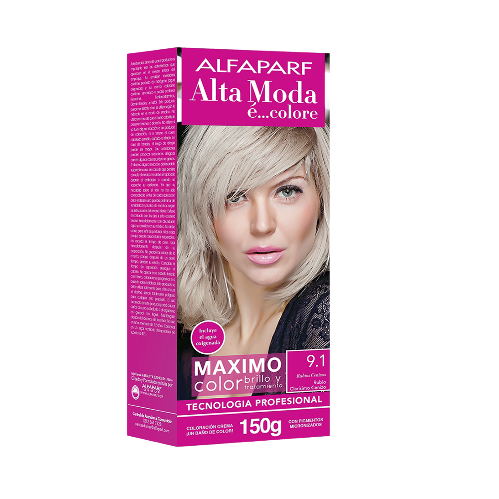 Tinte Alfaparf Kit 9.1 Rubio Clarisimo Cenizo 150gr