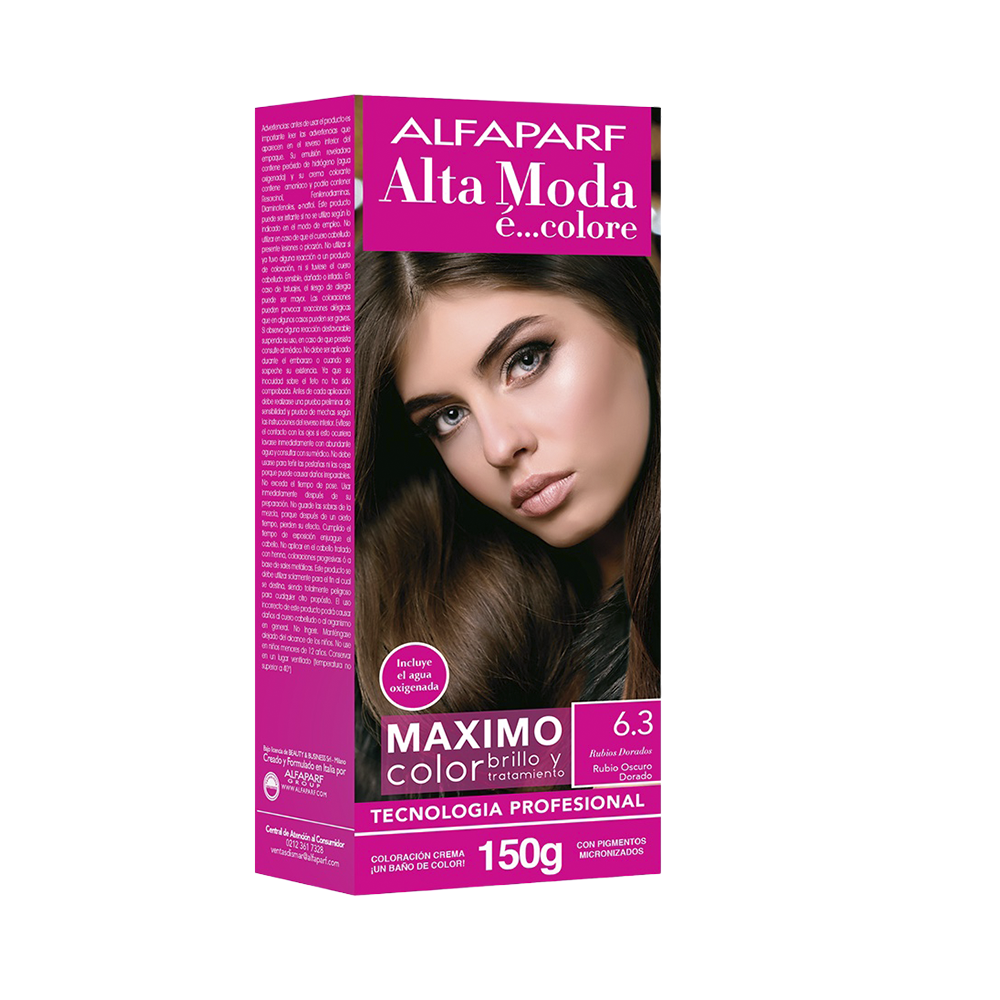 Tinte Alfaparf Kit 6.3 Rubio Oscuro Dorado 150gr