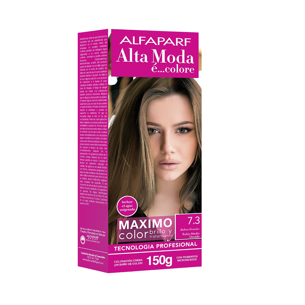Tinte Alfaparf Kit 7.3 Rubio Medio Dorado 150gr