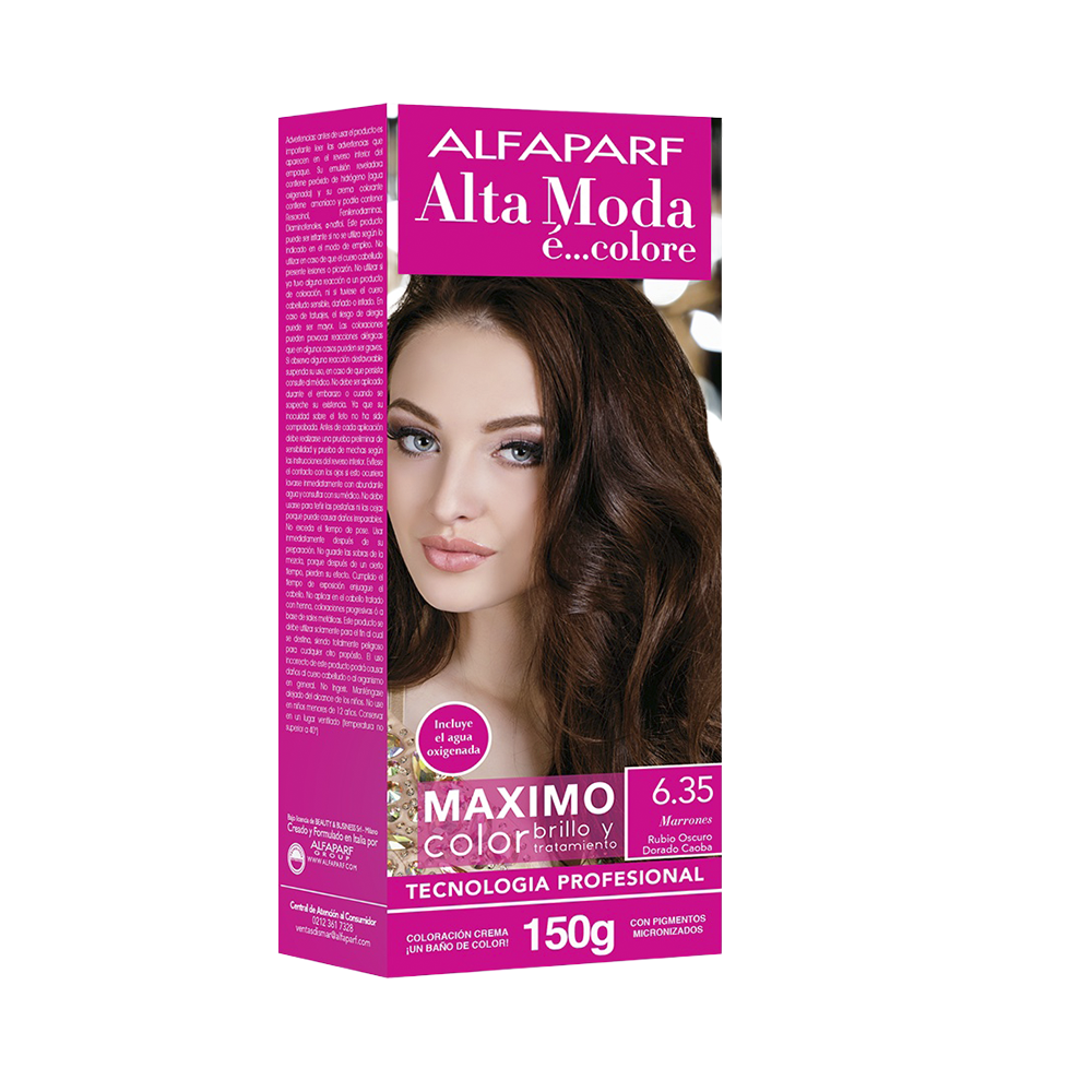 Tinte Alfaparf Kit 6.35 Rubio Oscuro Dorado Caoba 150gr