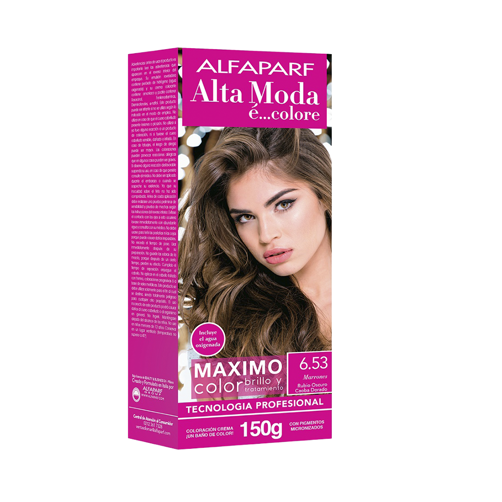 Tinte Alfaparf Kit 6.53 Rubio Oscuro Caoba Dorado 150gr