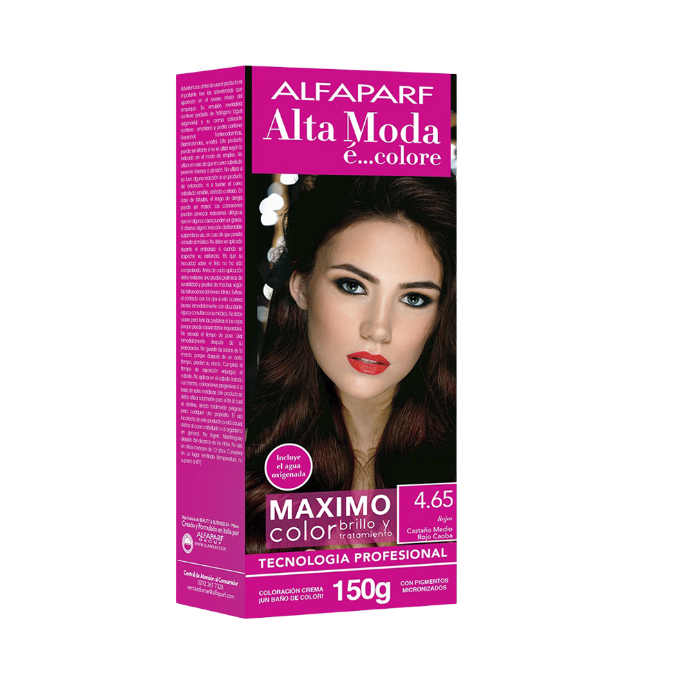 Tinte Alfaparf Kit 4.65 Castaño Medio Rojo Caoba 150gr