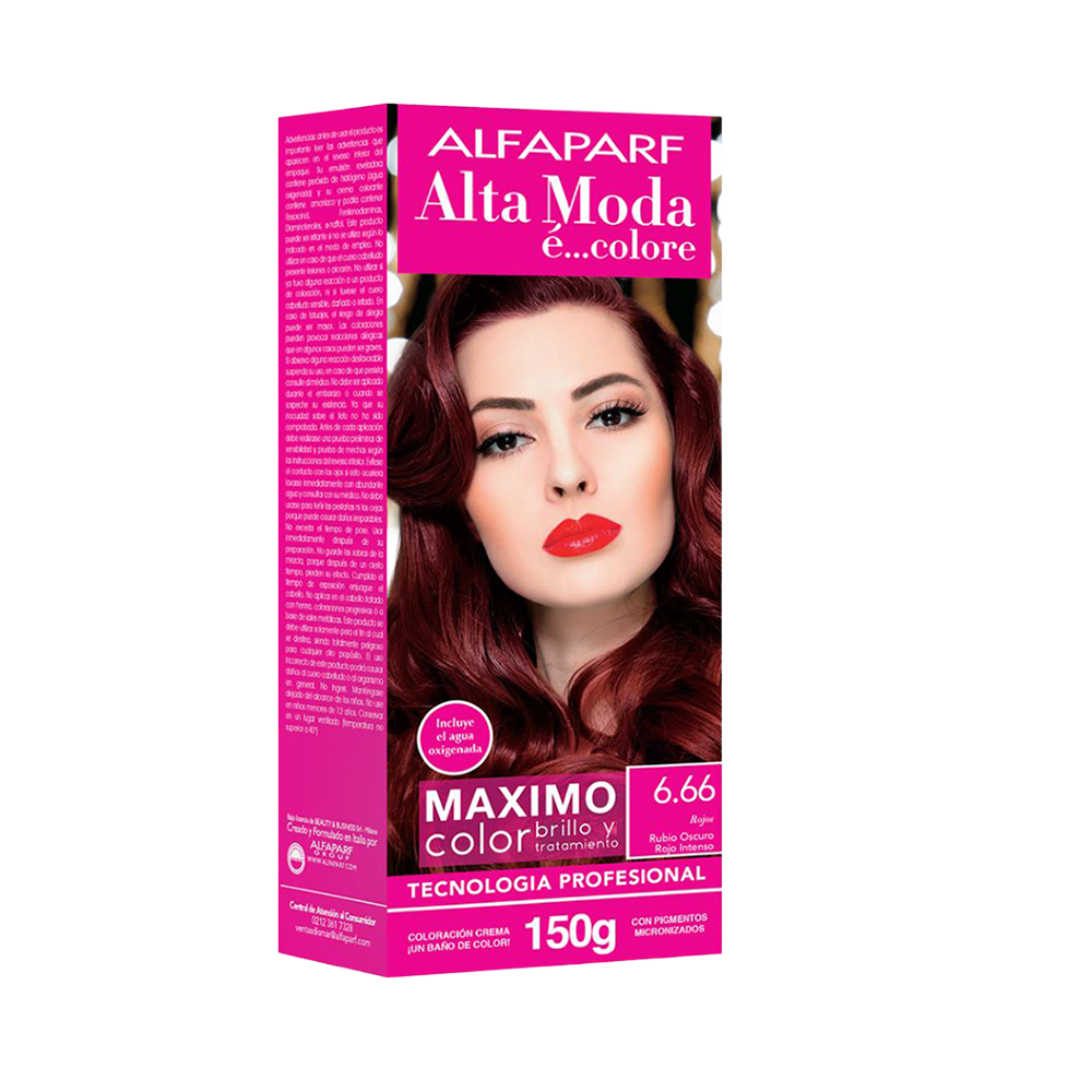 Tinte Alfaparf Kit 6.66 Rubio Oscuro Rojo Intenso 150gr