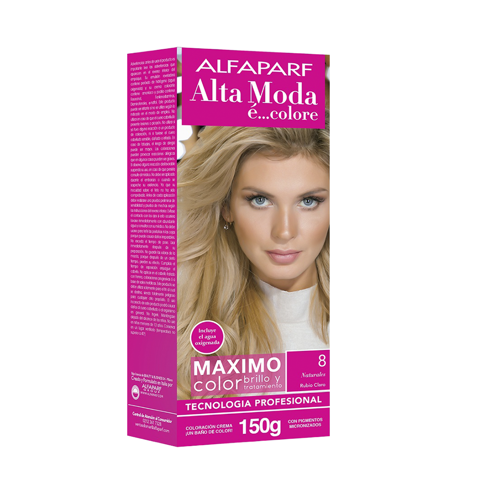 Tinte Alfaparf Kit 8 Rubio Claro 150gr