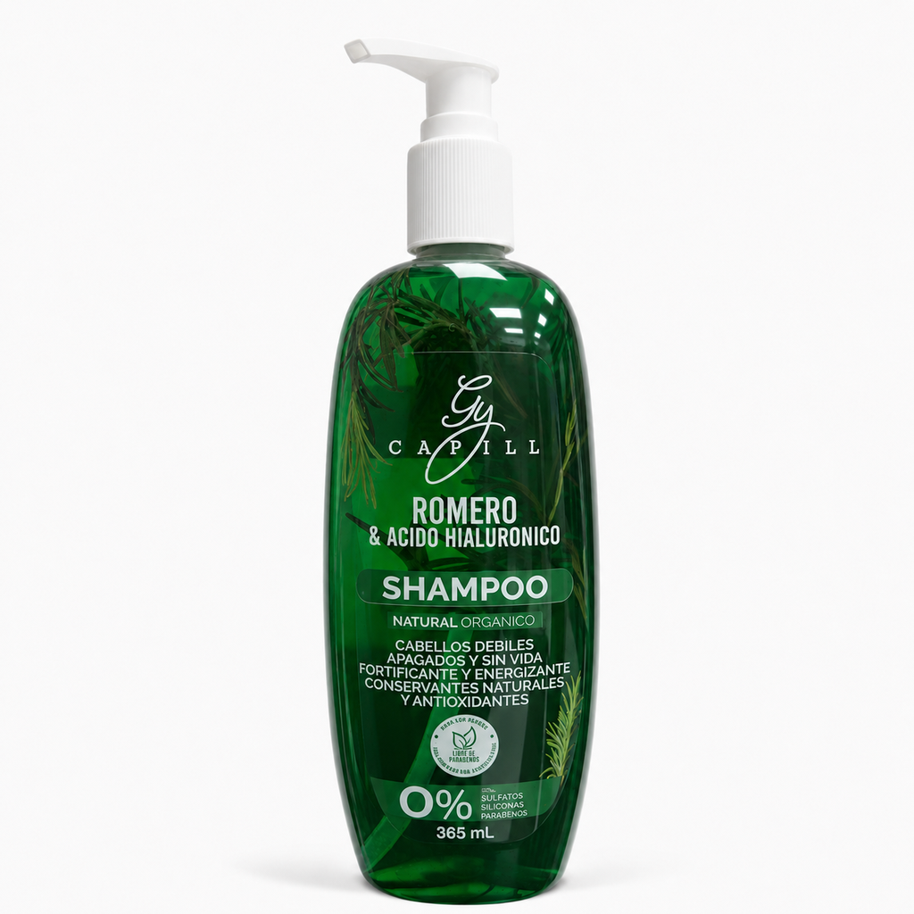 Shampoo Natural Orgánico Sin Sal Gy Capill Romero y Acido Hialurónico 365ml