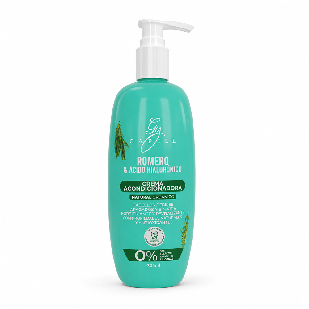 Acondicionador Natural Organico Sin Sal GY Capill Romero y Acido Hialurónico 365ml