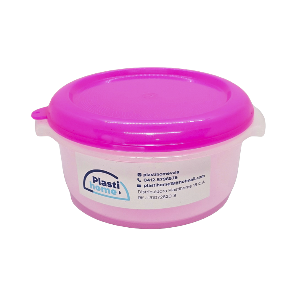Conservador Redondo Pequeño Plastihome Colores Surtidos 15 cm