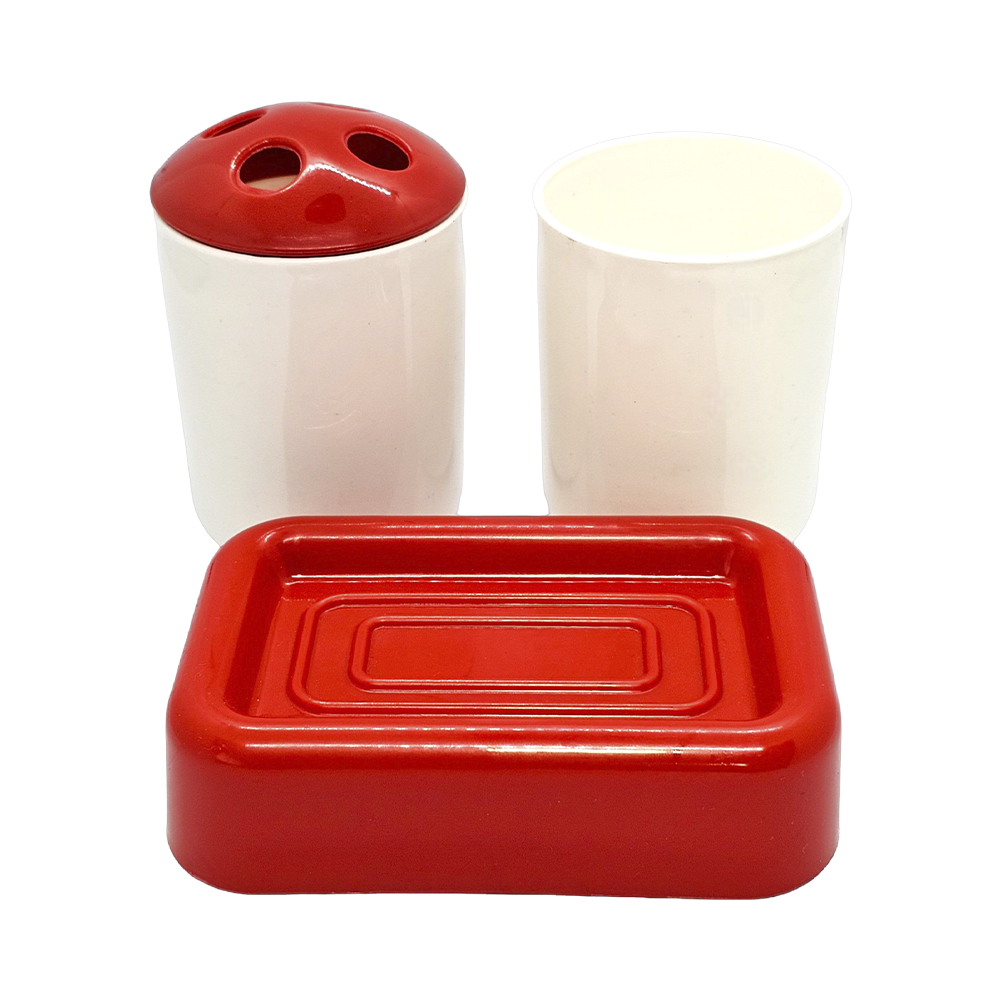 Set Dental Plastihome Porta Cepillo + Jabonera + Vaso Colores Surtidos