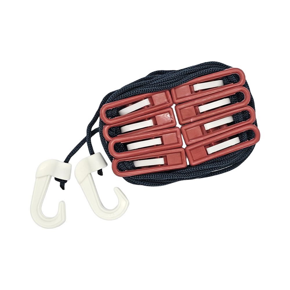 Set 8 Pinzas Multiusos + Cuerda 5M Plastihome Colores Surtidos