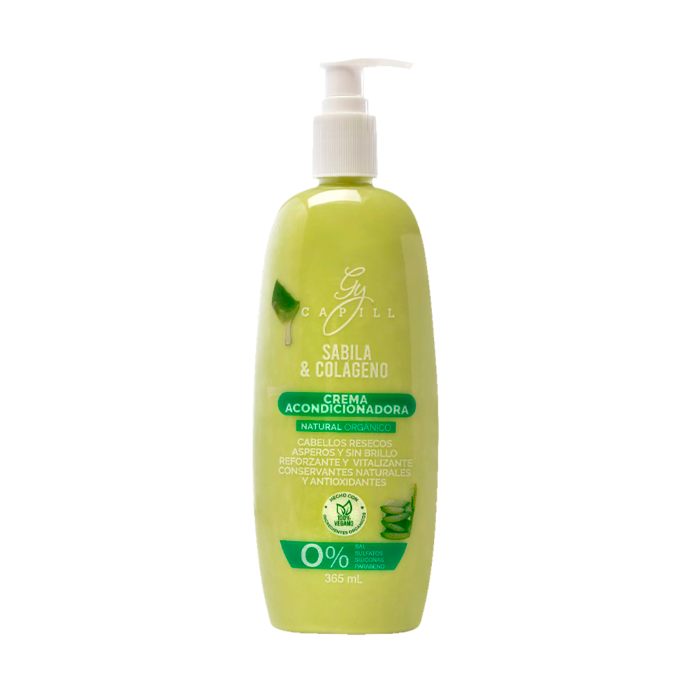 Acondicionador Natural Organico Sin Sal GY Capill Sabila y Colageno 365ml