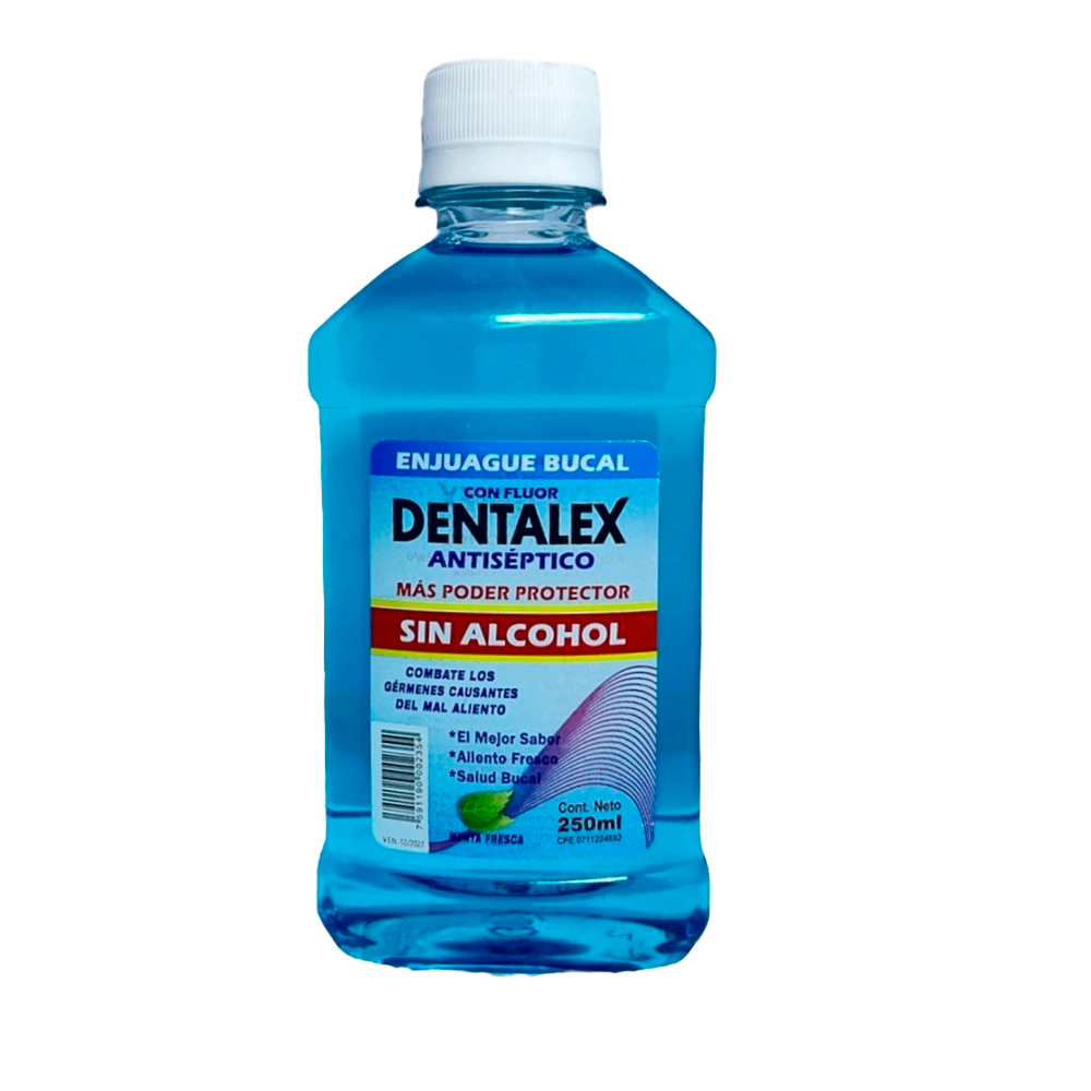 Enjuague Bucal Dentalex Sin Alcohol Azul 250ml