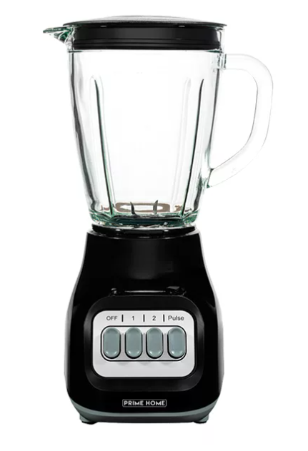 Licuadora Prime Home 2 Velocidades + Pulso Vaso de Vidrio 400w