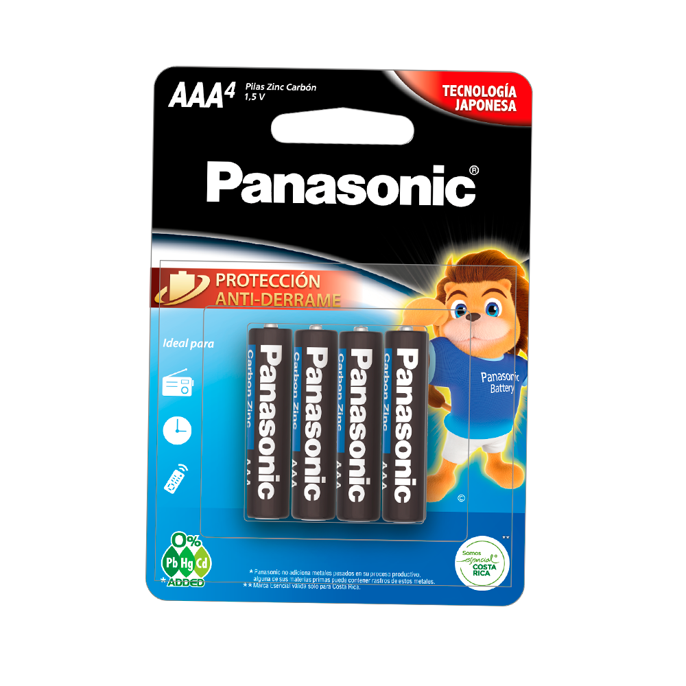 Bateria Panasonic Zinc Carbon AAA 4 Und