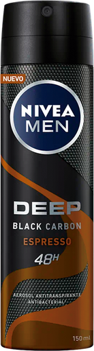 [2051005] Aerosol Antitranspirante Nivea Men Deep Black Carbon Expresso 150 ml