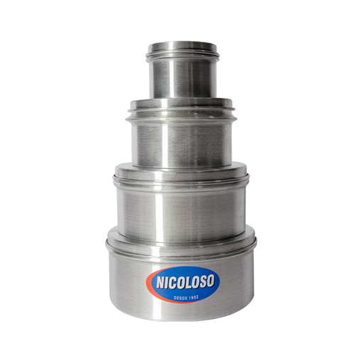 [3331004] Set de Quesilleras Nicoloso 4 piezas con tapas 8/12/16/18 cm