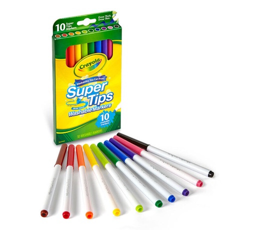 [3651013] Marcadores Supertips Crayola Lavables - 10 piezas