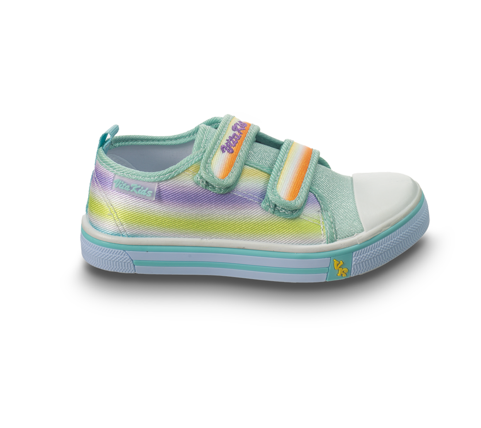Zapatos Vita Kids Velcro Doble Aguamarina Niña HB