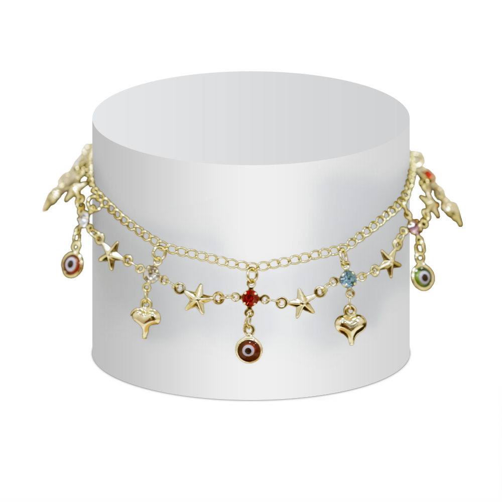 Tobilleras Dobles Ojo Turco Surtidas