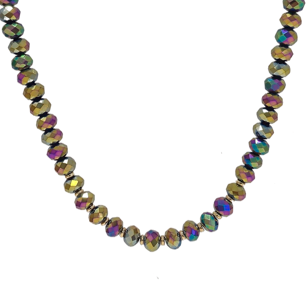 Collar Cristales Tornasol Corto Cavara