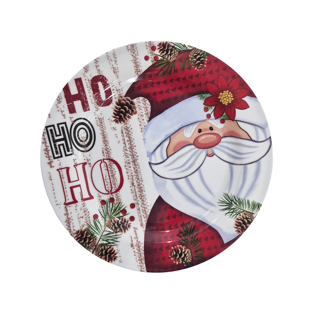 Plato Navideño Rojo Melamina 20 cm