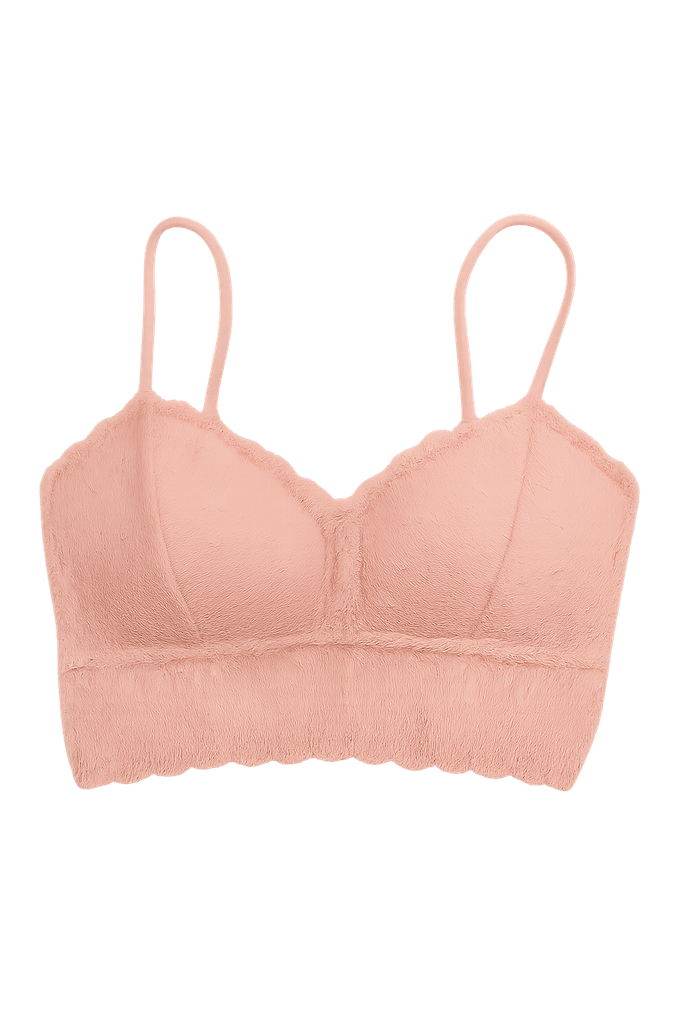 Top Bralette Visto en TV Individual con Encaje Rosa Talla Unica