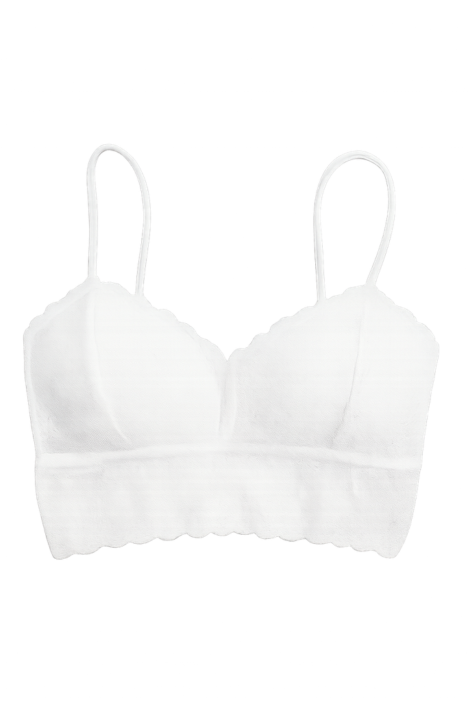 Top Bralette Visto en TV Individual con Encaje Blanco Talla Unica