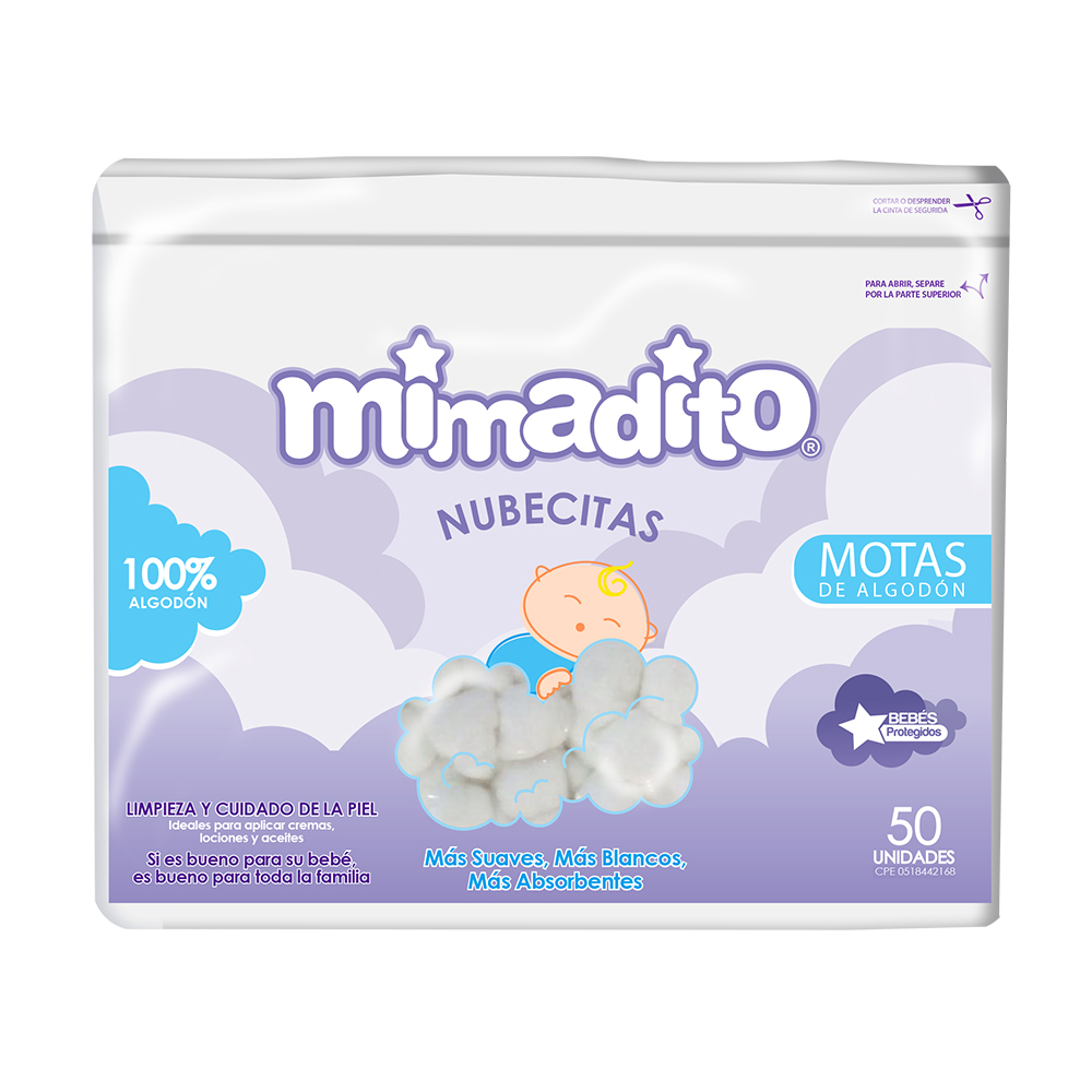 Motas de Algodon Mimadito x 50 und