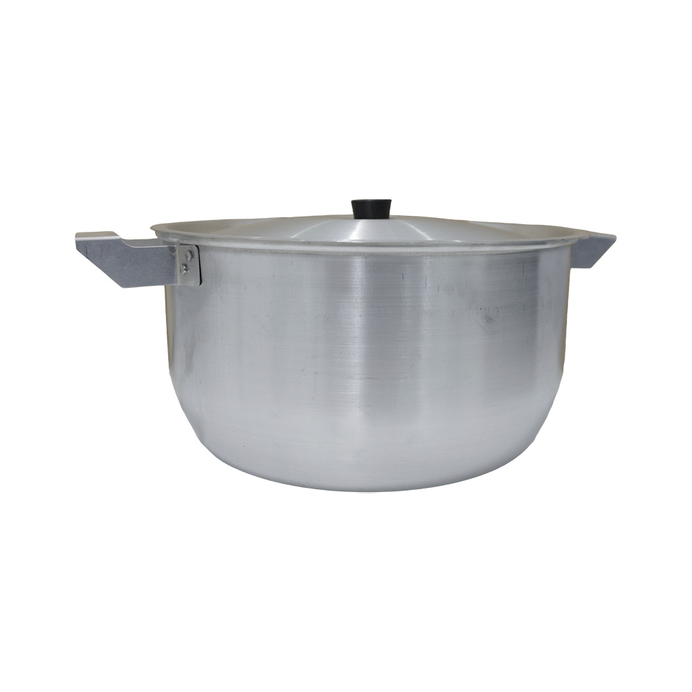 Olla Nicoloso de Aluminio con Tapa y Asa Blanca 30 cm