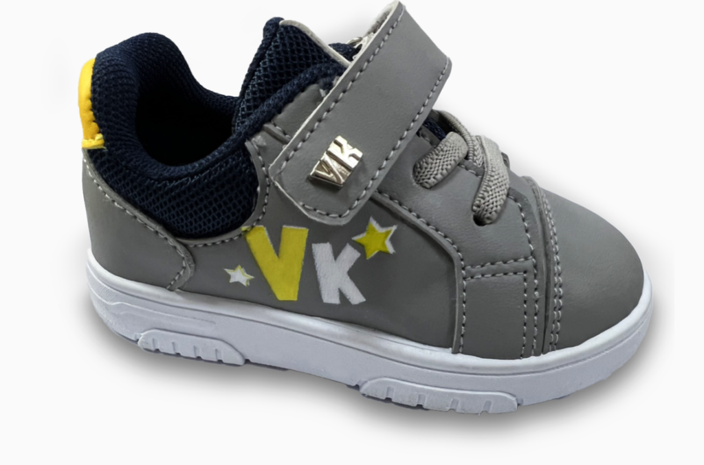 Zapatos Vita Kids Casual Velcro Gris Niño Alex