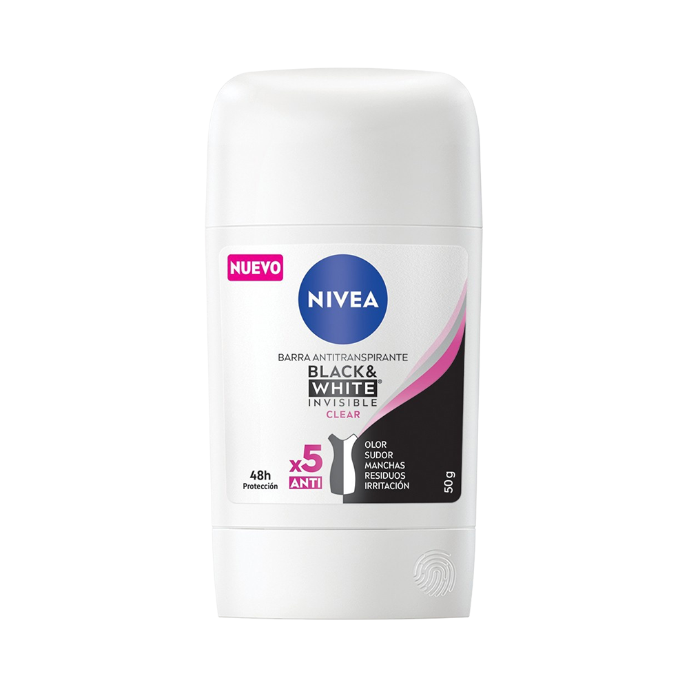 Desodorante en Barra Nivea Black & White Invisible Clear 50 gr