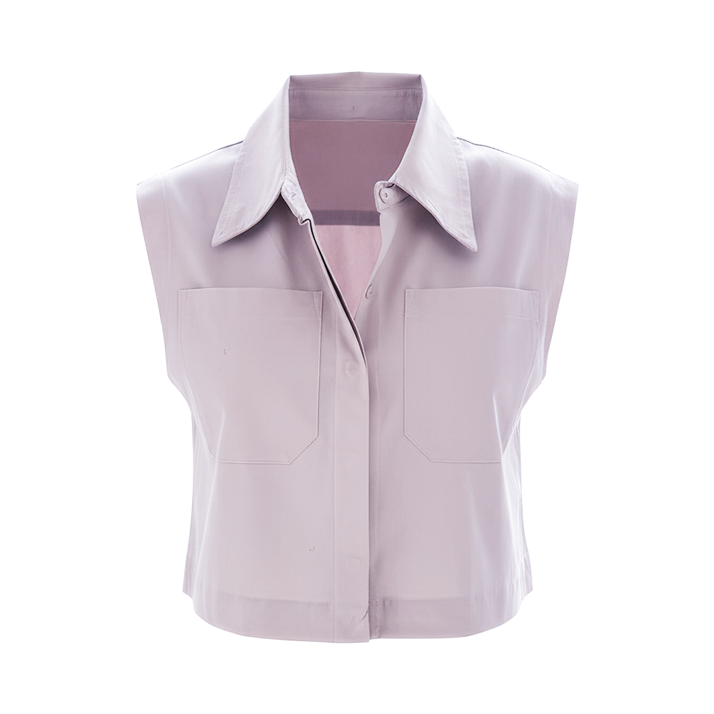 Camisa de Algodon SK Manga Mini Corta Lila