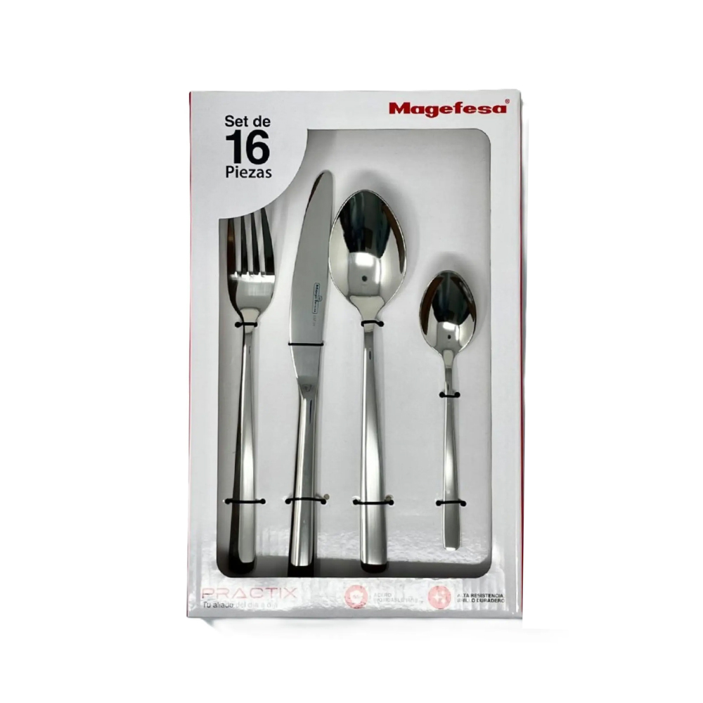 Cubiertos Practix 16 piezas Magefesa