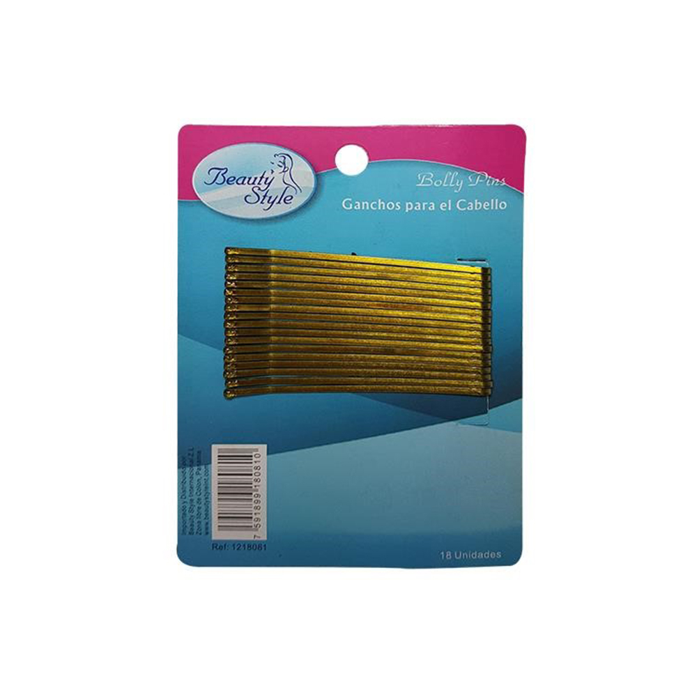 Set de 4 Paquetes de Gancho para Cabello Grandes Dorados Beauty Style 12 und