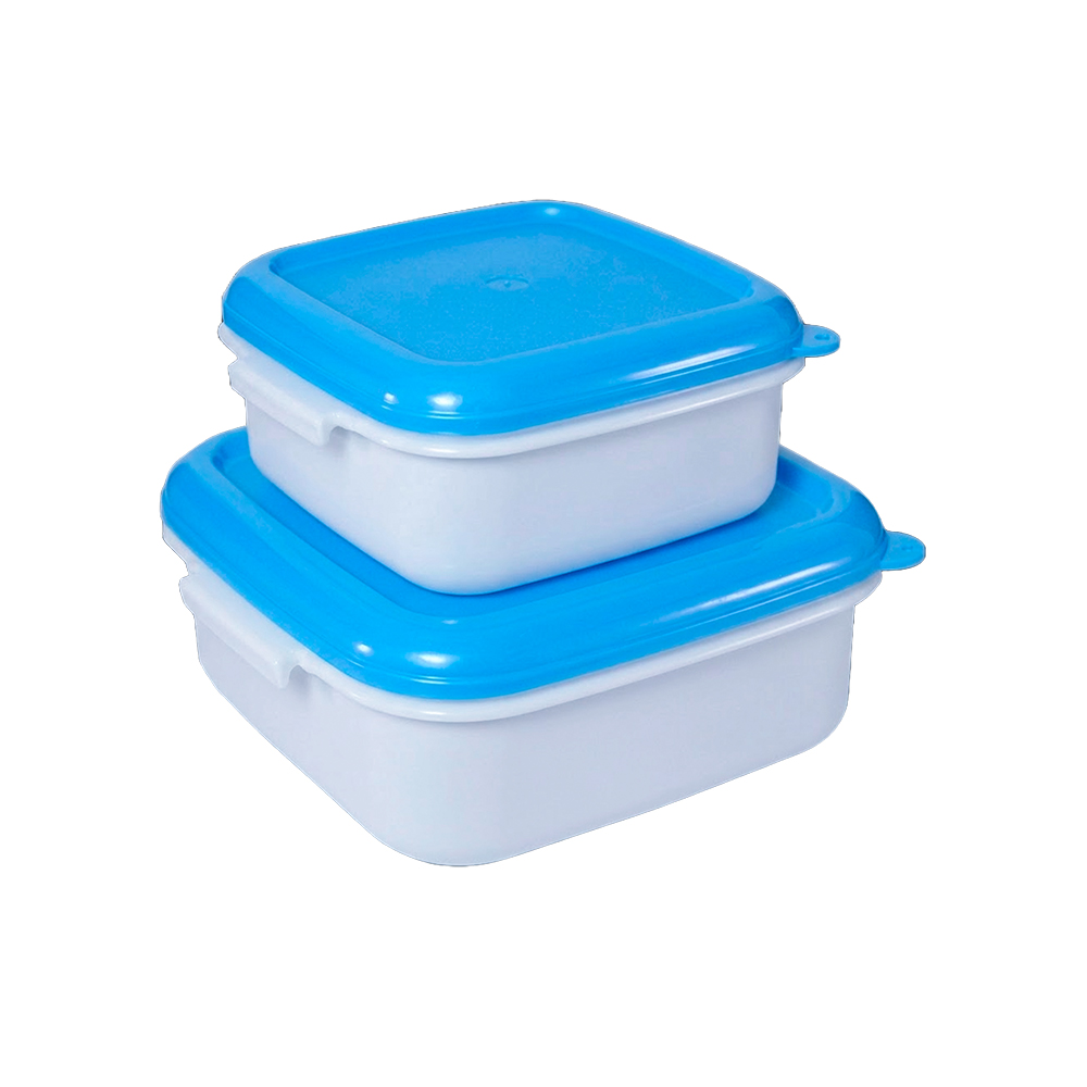 Set Contenedores Cuadrados Tutti Hogar x2 1.5L - 700 ml
