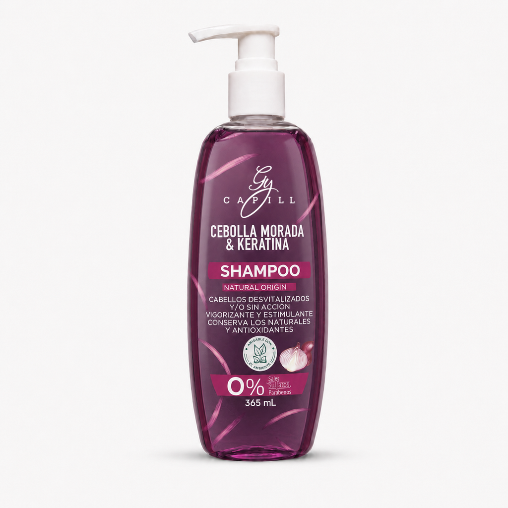 Shampoo Natural Orgánico Sin Sal Gy Capill Cebolla Morada y Keratina 365ml