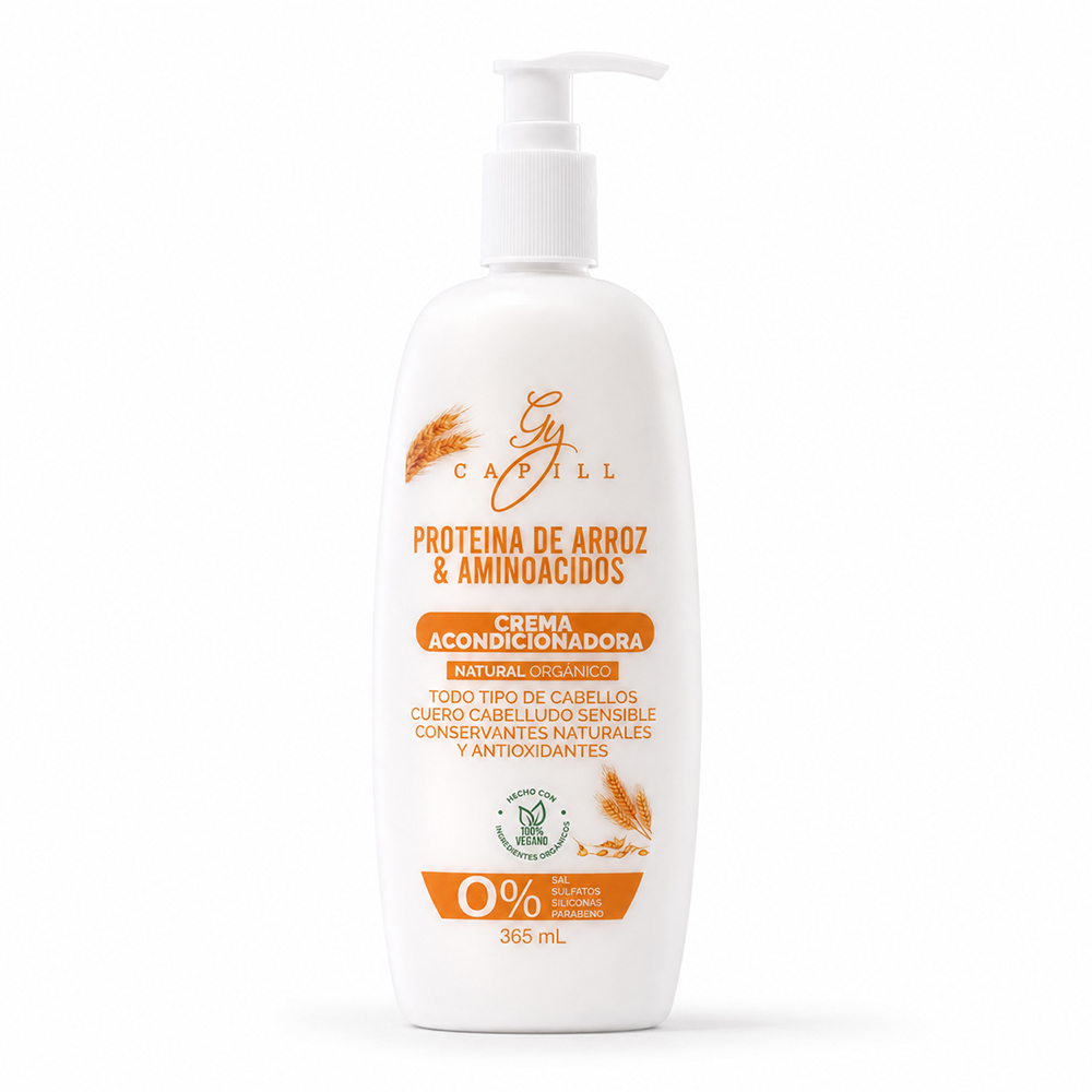 Acondicionador Natural Organico Sin Sal GY Capill Arroz y Aminoacidos 365ml
