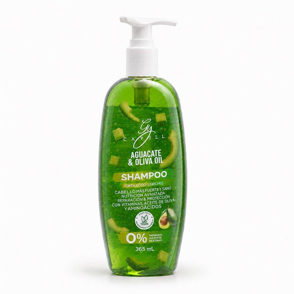 Shampoo Natural Orgánico Sin Sal Gy Capill Aguacate y Oliva Oil 365ml