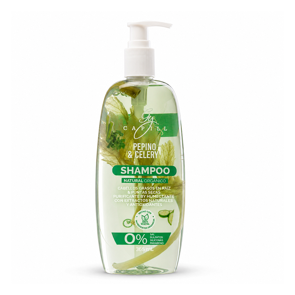 Shampoo Natural Orgánico Sin Sal Gy Capill Pepino y Celery 365ml