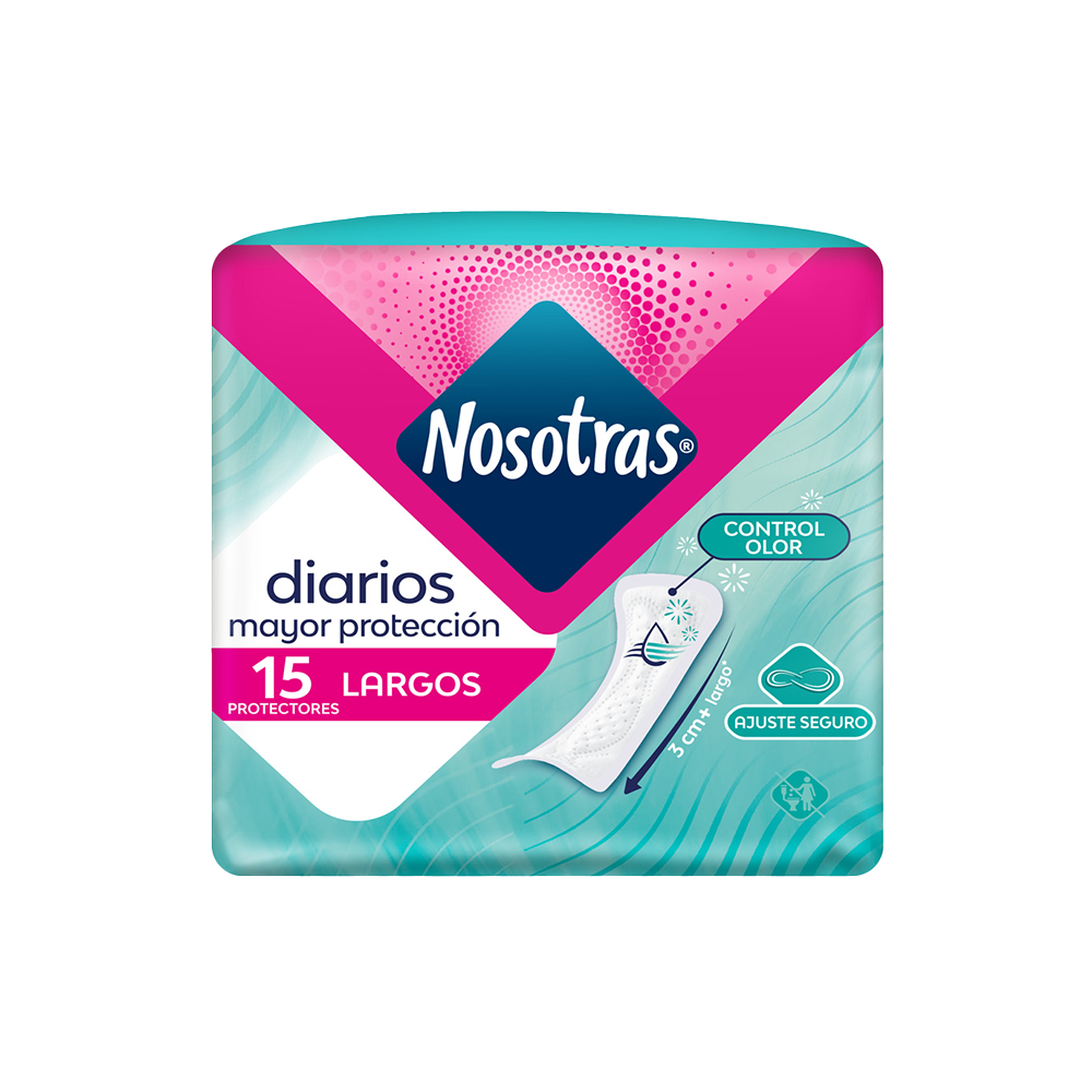 Protectores Diarios Nosotras Largos Algodon 15 Und