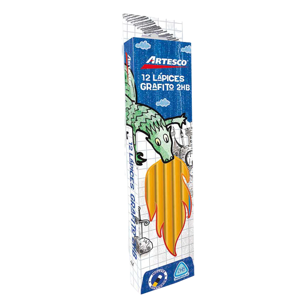 Lapiz de Grafito Artesco 2HB x 12 Unidades