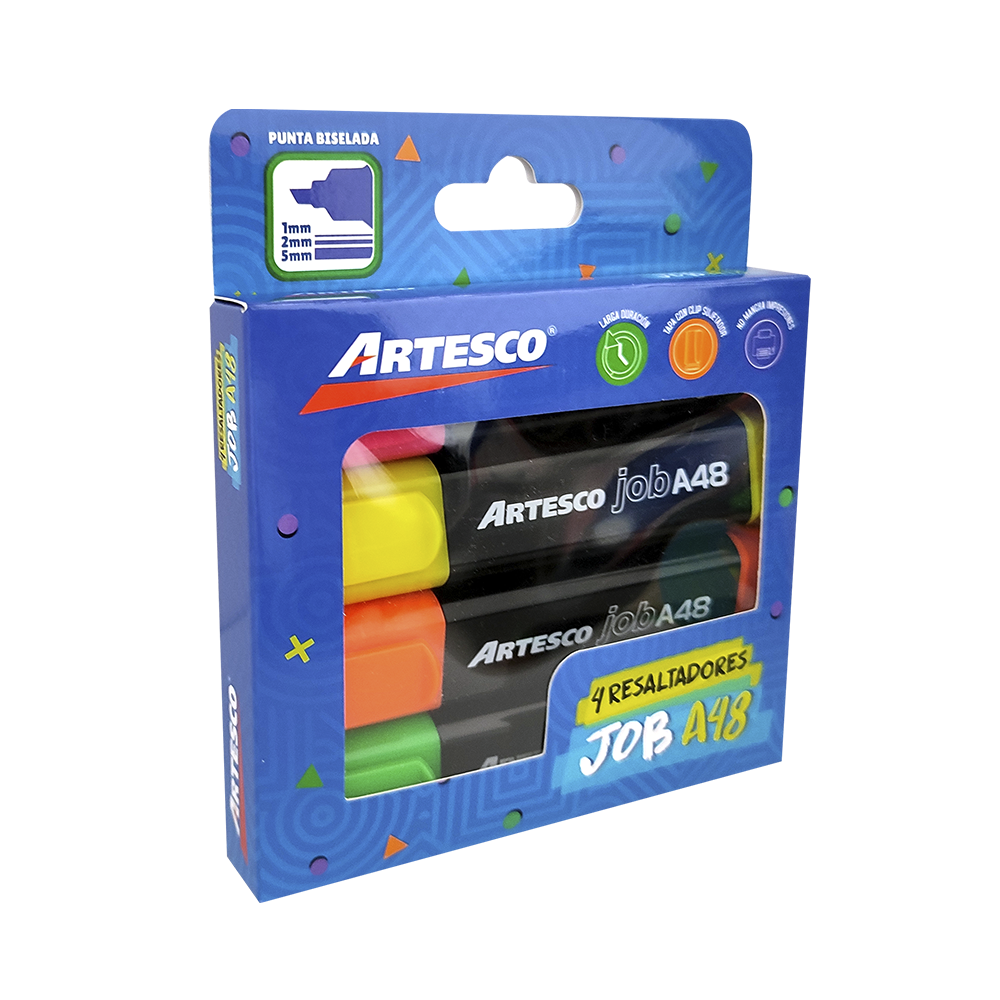 Set Resaltador Artesco Neon x 4 Unidades
