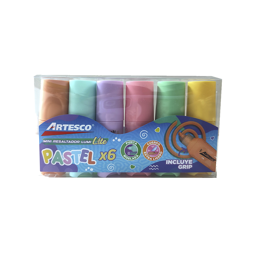 Set Resaltador Artesco Pastel x 6 Unidades