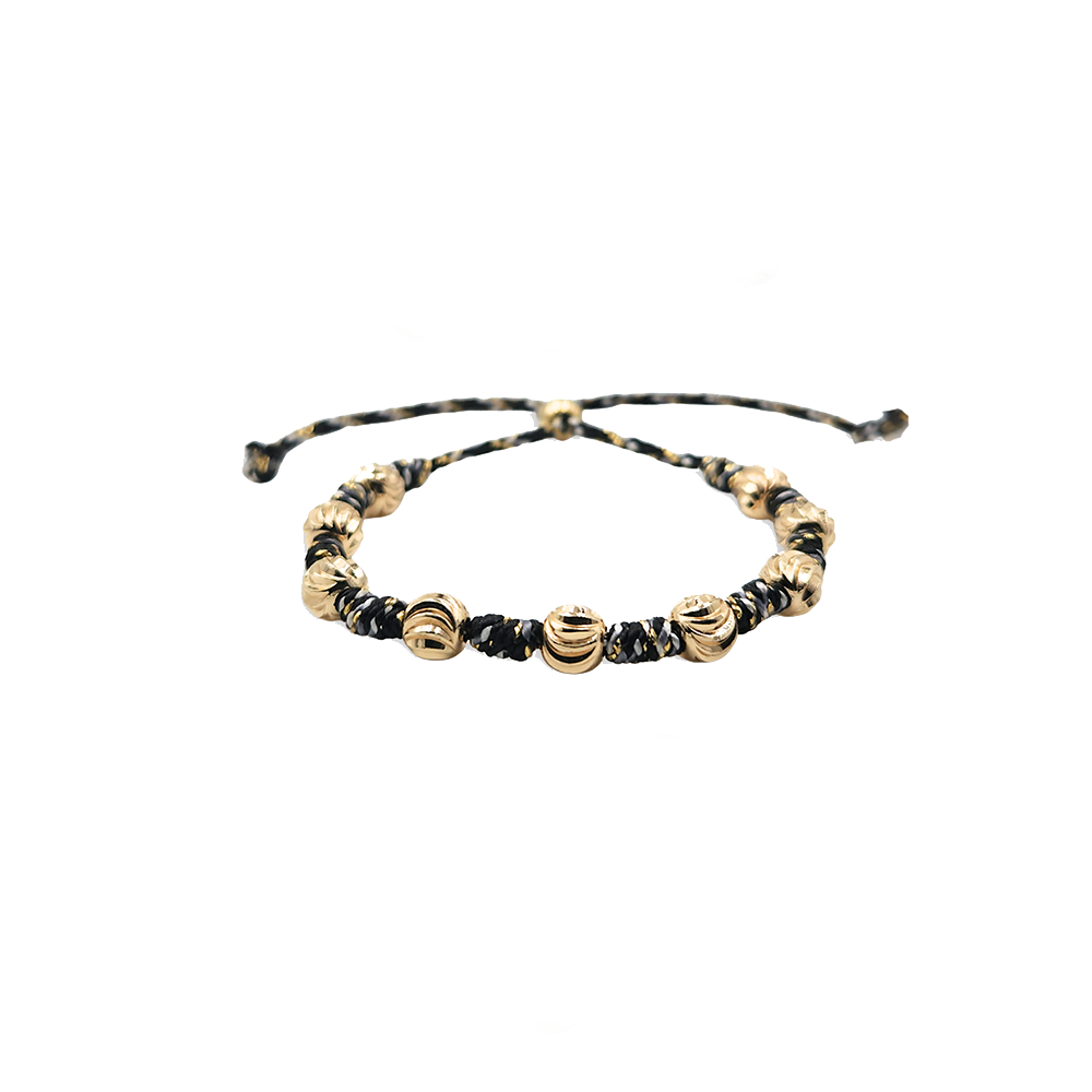 Pulsera Cavara de Balín Texturizado Negra