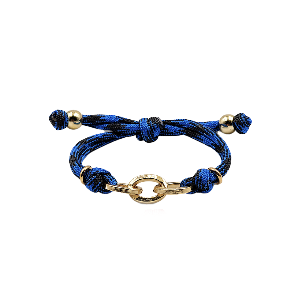Pulsera Cavara Paracord y Cadena Azul