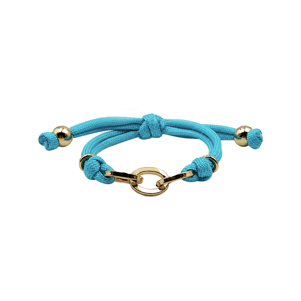 Pulsera Cavara Paracord y Cadena Turquesa